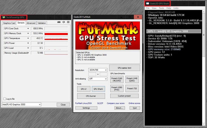 скриншот ФурМарка для компьютера